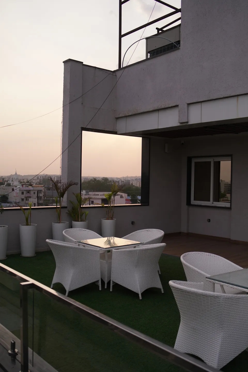 Intimate candle-lit evening seating on The Deck rooftop